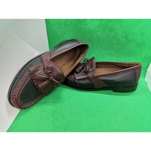 Johnston & murphy 20 0592 Tow Tone Black Brown Leather Loafers Size 11M